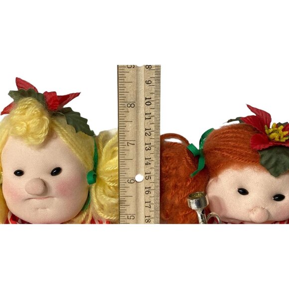 Vintage Christmas Angel Dolls Band Trumpets Horn Nostalgia set 3 handmade soft - Picture 3 of 14